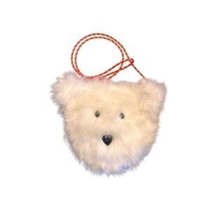 J CREW CREWCUTS White Faux Fur Polar Bear Face Shoulder Bag Purse - NWT